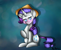 Size: 1600x1300 | Tagged: safe, artist:artistcoolpony, rarity, pony, unicorn, conical hat, hat, solo