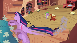 Size: 1920x1080 | Tagged: safe, derpibooru import, screencap, spike, twilight sparkle, dragon, lesson zero, gotta go fast, great moments in animation, smear frame, wheel o feet