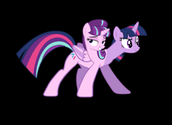 Size: 2457x1789 | Tagged: safe, artist:theunknowenone1, starlight glimmer, twilight sparkle, twilight sparkle (alicorn), alicorn, pony, conjoined, fusion, multiple heads, two heads, we have become one