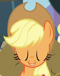 Size: 352x443 | Tagged: safe, screencap, applejack, earth pony, pony, trade ya, animation error, solo