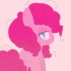 Size: 1000x1000 | Tagged: safe, artist:pegacornss, pinkie pie, earth pony, pony, female, mare, pink coat, pink mane, simple background, solo