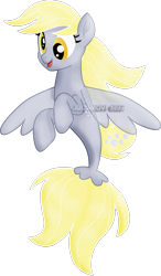 Size: 1600x2748 | Tagged: safe, artist:jucamovi1992, derpy hooves, ditzy doo, seapony (g4), my little pony: the movie, movie, seaponified, seapony derpy, simple background, smiling, solo, species swap, transparent background, vector, watermark