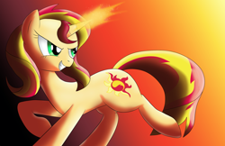 Size: 2416x1562 | Tagged: safe, artist:wolftendragon, sunset shimmer, pony, unicorn, female, magic, mare, solo