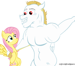 Size: 800x696 | Tagged: safe, artist:gingaweedfan1, artist:sketch-shepherd, bulk biceps, fluttershy, pegasus, pony, female, mare