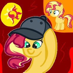 Size: 1000x1000 | Tagged: safe, sunset shimmer, pony, female, filly, filly sunset shimmer, ponified, younger