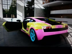 Size: 1024x768 | Tagged: safe, fluttershy, pegasus, pony, car, forza motorsport 5, lamborghini, lamborghini gallardo, lamborghini gallardo lp570-4 superlaggera