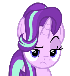 Size: 894x962 | Tagged: safe, artist:nightshadowmlp, starlight glimmer, pony, unicorn, shadow play, female, mare, ms paint, raised eyebrow, reformed starlight, simple background, solo, starlight is not amused, transparent background, unamused