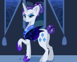 Size: 1244x1008 | Tagged: safe, artist:princesslunalicious, rarity, pony, unicorn, alternate timeline, night maid rarity, nightmare takeover timeline, solo