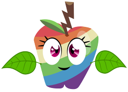 Size: 1835x1329 | Tagged: safe, artist:megarainbowdash2000, derpibooru import, idw, rainbow dash, friends forever, spoiler:comic, spoiler:comicff15, apple, food, food transformation, idw showified, solo, species swap, zap apple, zap apple dash