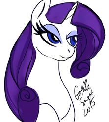 Size: 407x458 | Tagged: safe, artist:gothicsugar, rarity, pony, unicorn, female, horn, mare, solo, white coat