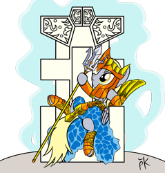 Size: 4233x4425 | Tagged: safe, artist:pony4koma, derpy hooves, absurd resolution, crossover, poseidon, saint seiya