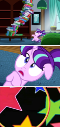 Size: 542x1146 | Tagged: safe, edit, edited screencap, screencap, starlight glimmer, pony, the cutie re-mark, abuse, bad end, book, comic, female, filly, filly starlight glimmer, glimmerbuse, ouch, screencap comic, this will end in pain, this will end in tears, younger