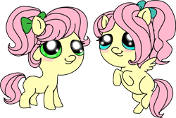 Size: 831x556 | Tagged: safe, artist:purfectprincessgirl, fluttershy, posey, pegasus, pony, filly, fuck logic, logic, wat