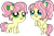 Size: 831x556 | Tagged: safe, artist:purfectprincessgirl, fluttershy, posey, pegasus, pony, filly, fuck logic, logic, wat