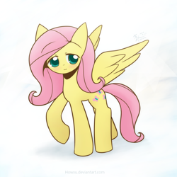 Size: 1250x1250 | Tagged: safe, artist:howxu, fluttershy, pegasus, pony, blushing, female, mare, simple background, solo, white background
