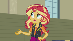 Size: 1280x720 | Tagged: safe, screencap, sunset shimmer, better together, equestria girls, rarity investigates: the case of the bedazzled boot, geode of empathy, solo