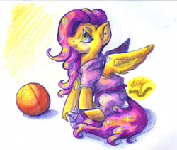 Size: 2580x2180 | Tagged: safe, artist:martha678678, fluttershy, pegasus, pony, basket, clothes, solo