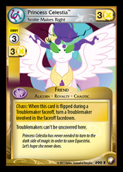 Size: 344x480 | Tagged: safe, princess celestia, alicorn, pony, card, ccg, enterplay, equestrian odysseys, possible spoilers, smiling, solo