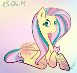 Size: 1024x967 | Tagged: safe, artist:katedoof, fluttershy, pegasus, pony, female, mare, rainbow power, solo