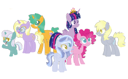 Size: 1325x820 | Tagged: safe, artist:cookiek17, derpy hooves, dinky hooves, pinkie pie, snails, twilight sparkle, twilight sparkle (alicorn), oc, alicorn, earth pony, pony, derpypie, female, lesbian, rule 63, shipping, simple background, transparent background, twerpy, twerpypie, twinkie