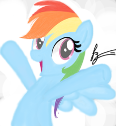 Size: 859x929 | Tagged: safe, artist:jessesmash32, derpibooru import, rainbow dash, pegasus, pony, blue coat, female, mare, multicolored mane, simple background, solo, white background, wings