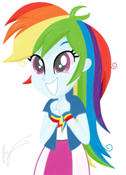 Size: 555x770 | Tagged: safe, artist:jessesmash32, derpibooru import, rainbow dash, equestria girls, blue skin, clothes, female, multicolored hair