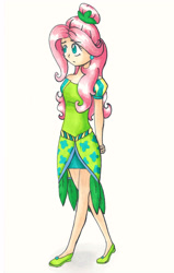 Size: 3500x5500 | Tagged: safe, artist:katrokk, fluttershy, human, humanized, solo, traditional art