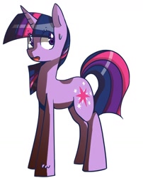 Size: 1024x1269 | Tagged: safe, artist:onicka12, derpibooru import, twilight sparkle, pony, unicorn, female, mare, multicolored mane, purple coat, solo