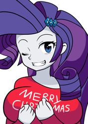 Size: 744x1052 | Tagged: safe, artist:cloktowur, rarity, equestria girls, breasts, female, raritits, simple background, solo, white background