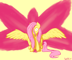 Size: 3000x2500 | Tagged: safe, artist:keeponhatin, fluttershy, pegasus, pony, looking at you, solo, the stare