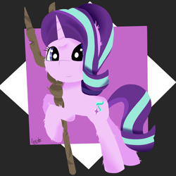 Size: 1560x1560 | Tagged: safe, artist:nicxchy, starlight glimmer, pony, unicorn, the cutie map, s5 starlight, solo, staff, staff of sameness