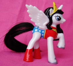 Size: 1600x1444 | Tagged: safe, princess celestia, custom, irl, mcdonald's happy meal toys, photo, toy, wonder woman