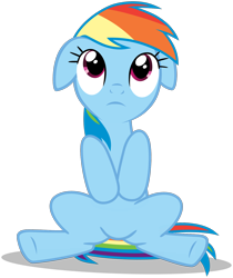 Size: 1296x1541 | Tagged: safe, artist:jp, derpibooru exclusive, derpibooru import, rainbow dash, pegasus, pony, tanks for the memories, cute, dashabetes, floppy ears, simple background, sitting, solo, svg, transparent background, vector