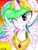 Size: 480x640 | Tagged: dead source, safe, artist:yioyio, princess celestia, alicorn, pony, blood, bust, cut, portrait, scared, solo