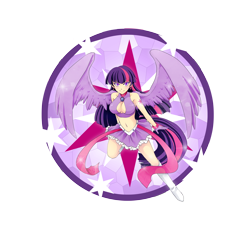 Size: 4384x4190 | Tagged: safe, artist:ayayanagisawa, derpibooru import, twilight sparkle, twilight sparkle (alicorn), alicorn, human, absurd resolution, breasts, cleavage, female, headlight sparkle, humanized, light skin, tailed humanization, winged humanization