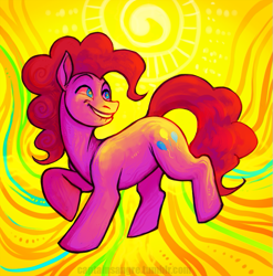 Size: 725x735 | Tagged: safe, artist:sangreazul, pinkie pie, earth pony, pony, smiling, solo, trippy