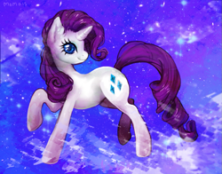 Size: 889x697 | Tagged: safe, artist:momogatari, rarity, pony, unicorn, smiling, solo, stars