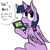 Size: 700x700 | Tagged: safe, artist:karpet-shark, derpibooru import, twilight sparkle, twilight sparkle (alicorn), alicorn, pony, 3ds, female, fennekin, gamer twi, mare, nintendo ds, pokémon, pokémon x and y, procrastination, solo, spritzee, twily-daily