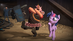 Size: 1920x1080 | Tagged: safe, artist:dsplayer1212, derpibooru import, twilight sparkle, twilight sparkle (alicorn), alicorn, pony, 3d, female, gmod, heavy weapons guy, mare, redmond mann, spy, team fortress 2