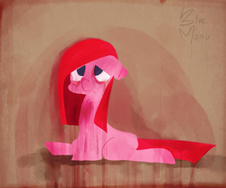 Size: 1200x1000 | Tagged: safe, artist:gmrqor, pinkie pie, earth pony, pony, pinkamena diane pie, sad, solo