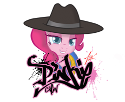 Size: 696x571 | Tagged: safe, artist:zenit007, pinkie pie, earth pony, pony, testing testing 1-2-3, graffiti, pinkie crew, rapper pie, solo