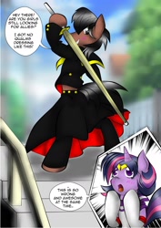 Size: 1240x1754 | Tagged: safe, alternate version, artist:fourze-pony, derpibooru import, twilight sparkle, semi-anthro, alternate costumes, crossdressing, crossover, deliquent, kamen rider, kamen rider fourze, kisaragi gentaro, sailor moon, sailor ponies, sailor uniform, tumblr, tumblr comic