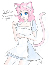 Size: 772x1000 | Tagged: safe, artist:jonfawkes, pinkie pie, human, 30 minute art challenge, cat ears, humanized