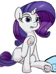 Size: 186x245 | Tagged: safe, artist:yoditax, rarity, pony, unicorn, female, horn, mare, purple mane, solo, underhoof, white coat