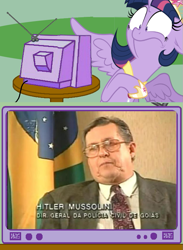 Size: 563x771 | Tagged: safe, derpibooru import, twilight sparkle, twilight sparkle (alicorn), alicorn, pony, brazil, exploitable meme, fail, female, hitler mussolini, mare, meme, obligatory pony, tv meme, wat