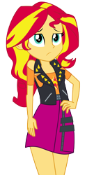 Size: 6000x11111 | Tagged: safe, artist:sunshi, sunset shimmer, better together, equestria girls, absurd resolution, clothes, female, hand on hip, jacket, leather, leather jacket, legs, simple background, skirt, solo, transparent background