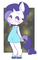 Size: 436x693 | Tagged: safe, artist:typhwosion, rarity, anthro, clothes, simple background, solo, transparent background