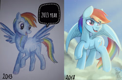 Size: 3236x2126 | Tagged: safe, artist:php97, derpibooru import, rainbow dash, pegasus, pony, cloud, redraw, remastered, solo