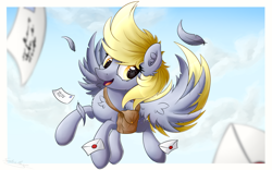 Size: 4000x2500 | Tagged: safe, artist:sentireaeris, derpy hooves, pegasus, pony, female, mailmare, mare, smiling, solo