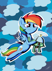 Size: 1606x2202 | Tagged: safe, artist:therandomjoyrider, derpibooru import, rainbow dash, tank, pegasus, pony, tanks for the memories